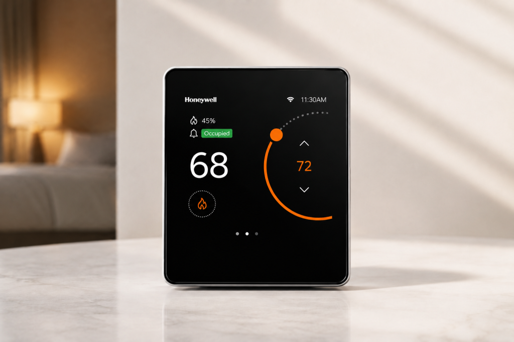 Honeywell INNCOM e7w thermostat for wireless hotel guestroom energy management