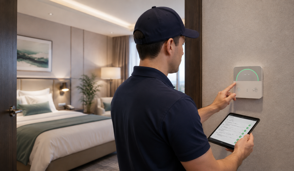 INNCOM installation commissioning and support for hotel guestroom controls and connected systems