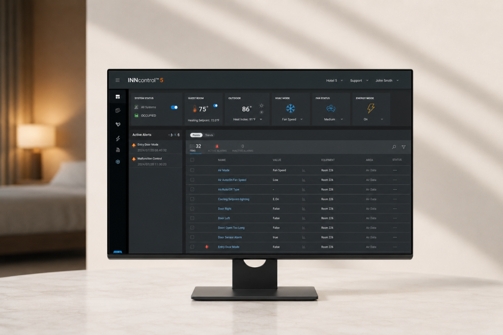 Honeywell INNcontrol 5 guestroom management platform for centralized hotel controls and energy monitoring
